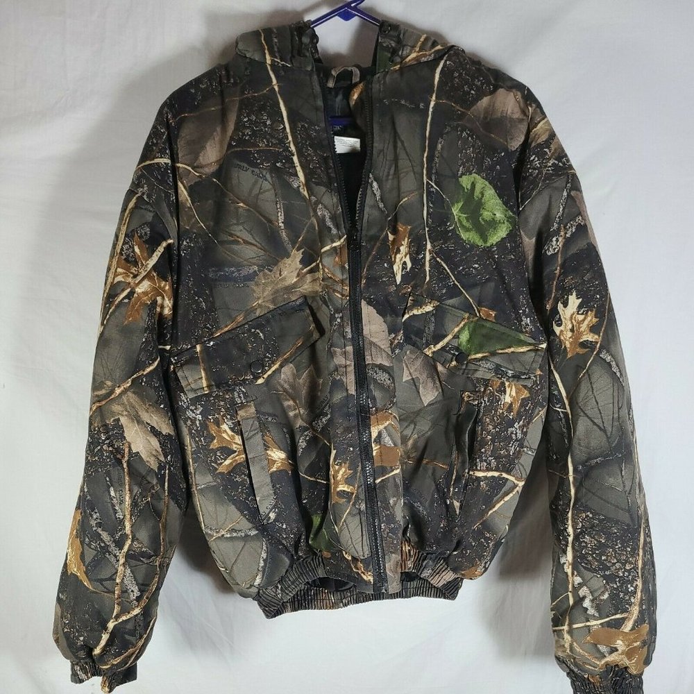 WFS Element Gear Burly Camo Men's Sz 2XL Insulated Hooded Hunting Coat Jacket